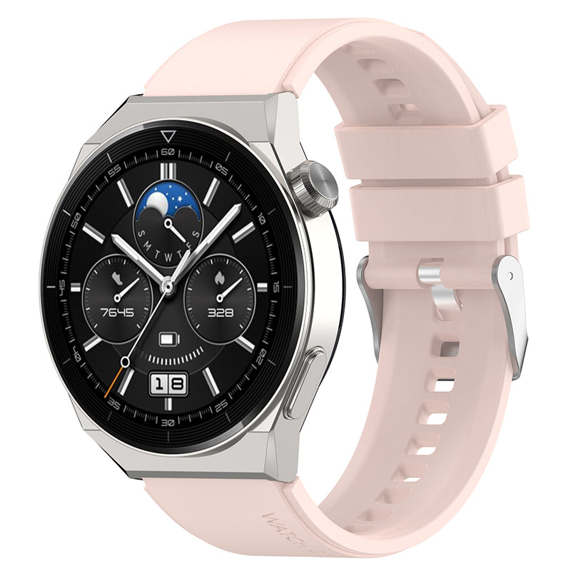 For Huawei Watch GT 3 Pro 46mm GT 2 46mm Pro GT 2 46mm Silicone Watch Band 22mm Adjustable Wrist Strap with Silver Pin Buckle