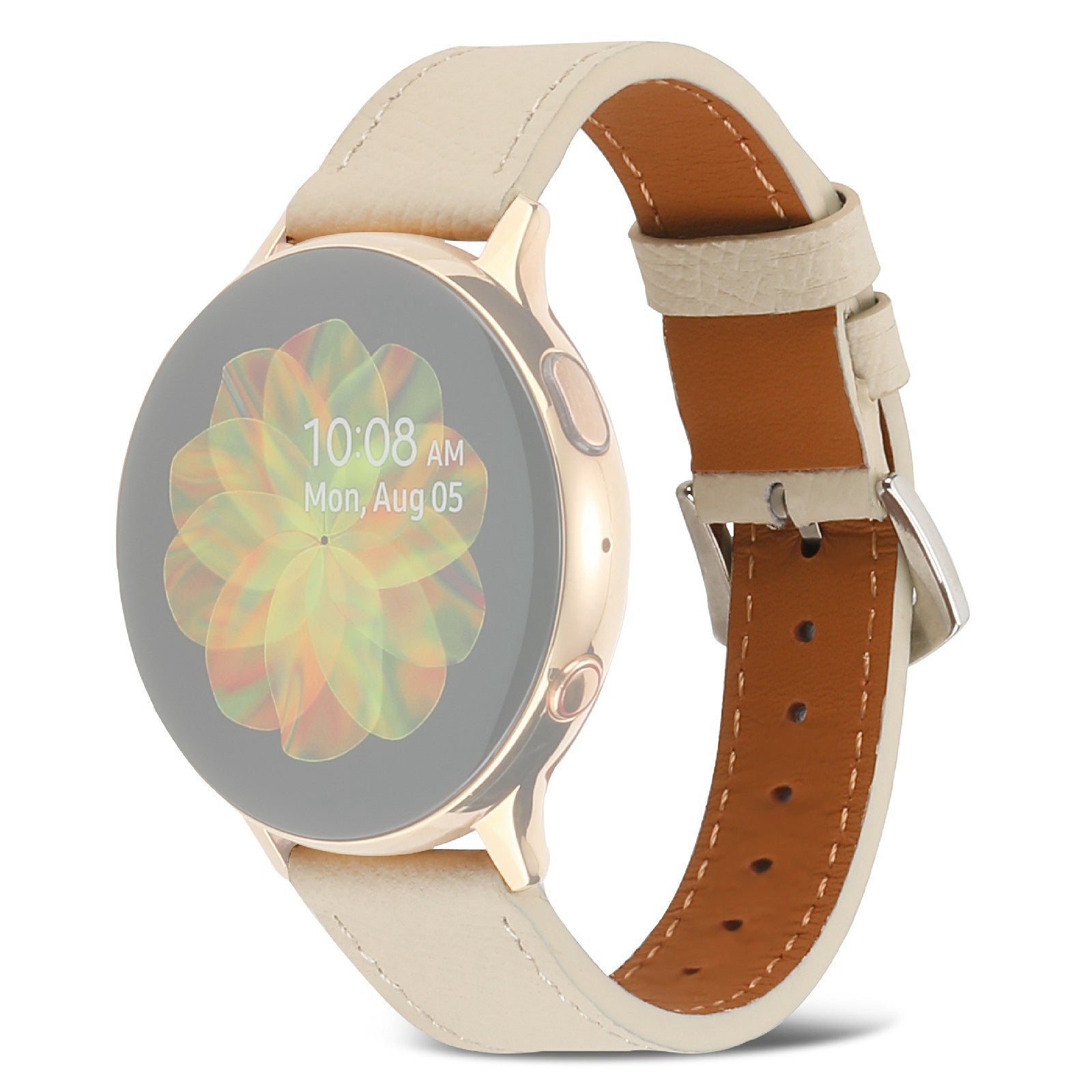 For Huawei Watch GT 3 Pro 43mm Samsung Galaxy Watch4 Classic 42mm 46mm 20mm Genuine Leather Watch Strap Metal Pin Buckle Wristband Replacement