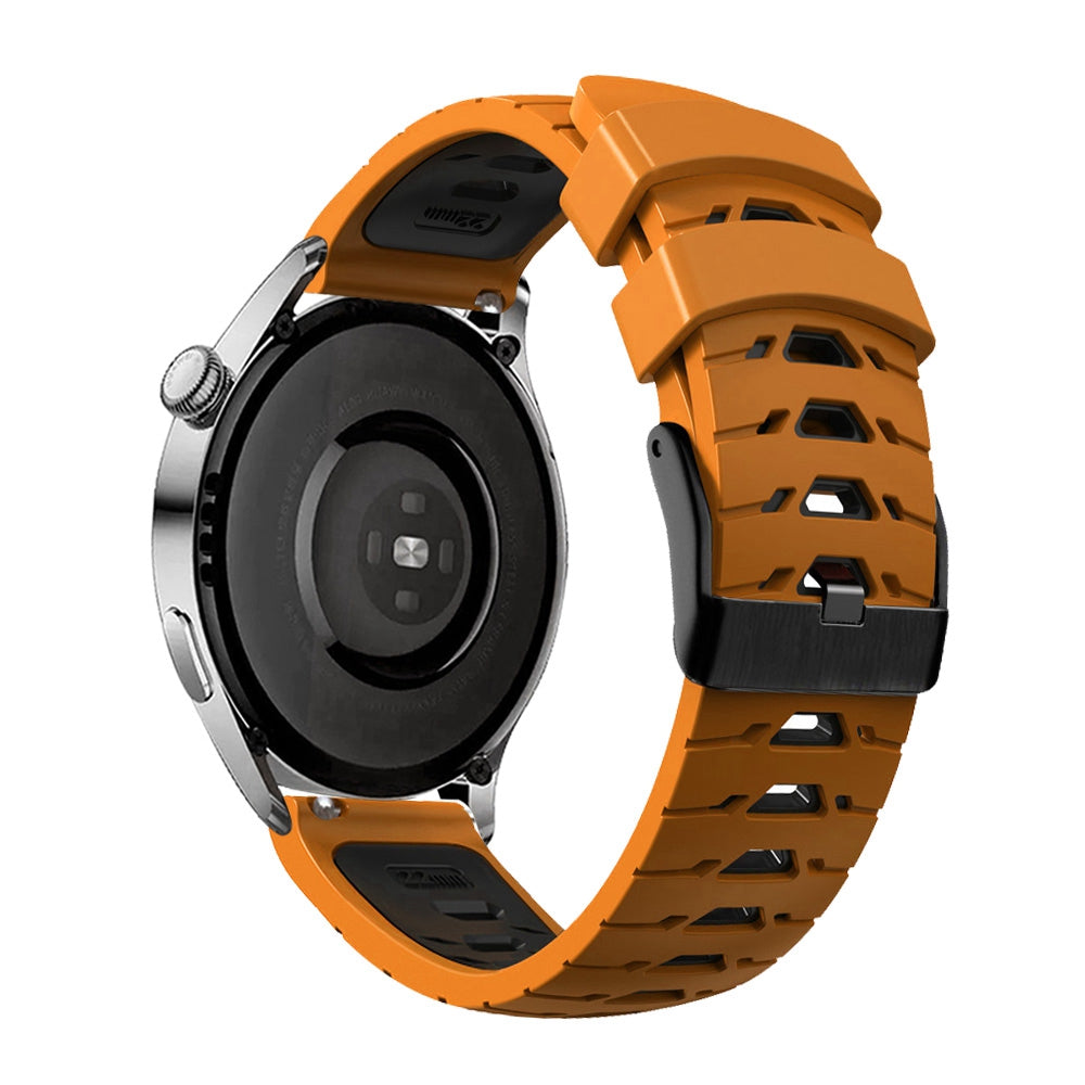 For Samsung Galaxy Watch4 40mm 44mm Garmin Venu 2 Plus 20mm Silicone Watch Strap Dual Color Wrist Band with Trapezoid Three Row Holes