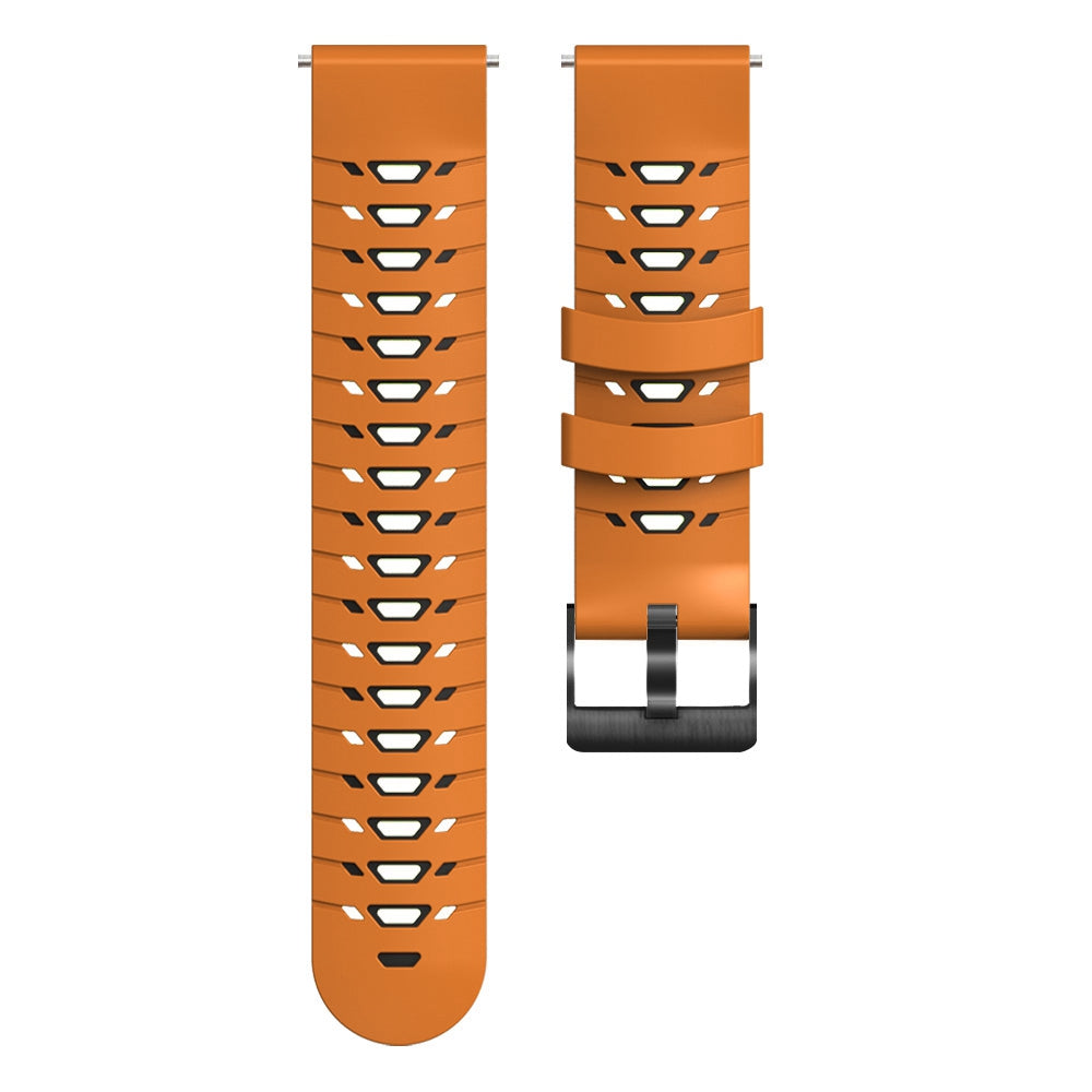 For Samsung Galaxy Watch4 40mm 44mm Garmin Venu 2 Plus 20mm Silicone Watch Strap Dual Color Wrist Band with Trapezoid Three Row Holes