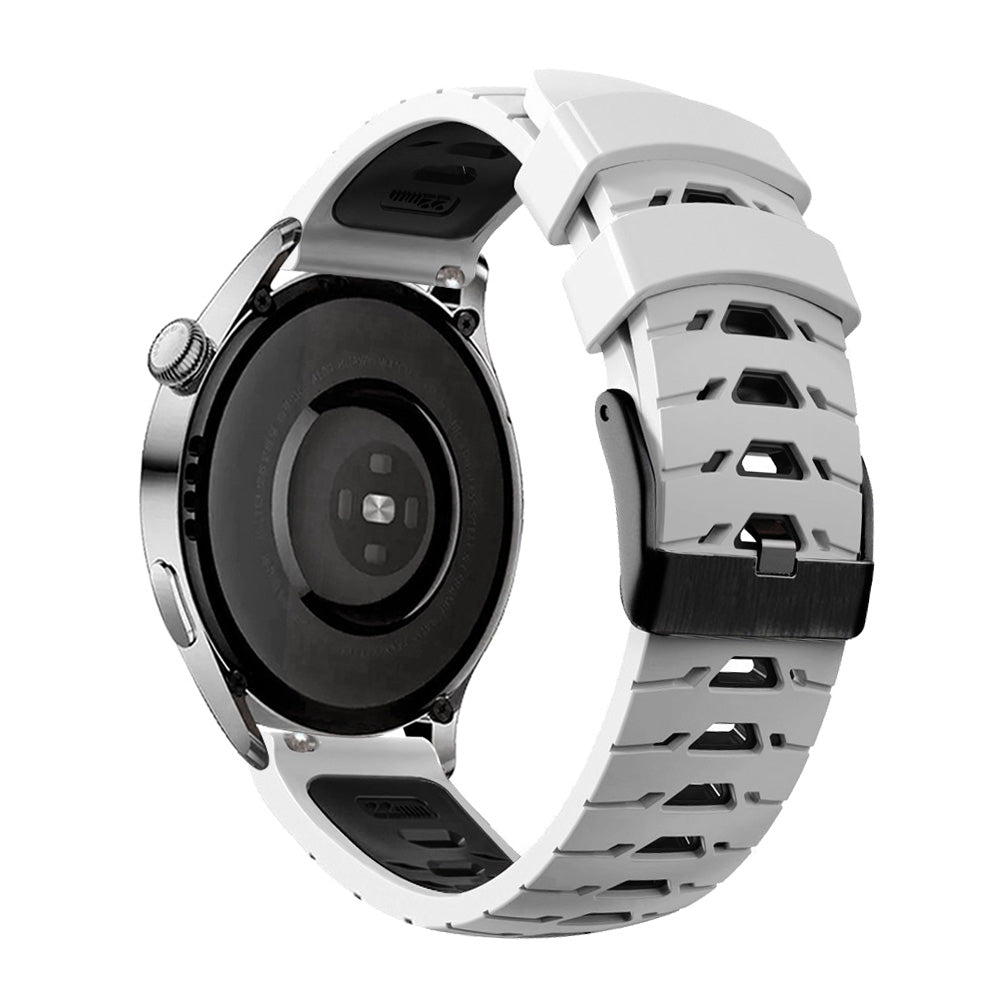 For Samsung Galaxy Watch4 40mm 44mm Garmin Venu 2 Plus 20mm Silicone Watch Strap Dual Color Wrist Band with Trapezoid Three Row Holes