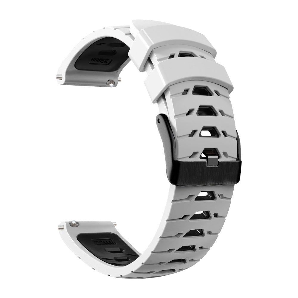 For Samsung Galaxy Watch4 40mm 44mm Garmin Venu 2 Plus 20mm Silicone Watch Strap Dual Color Wrist Band with Trapezoid Three Row Holes