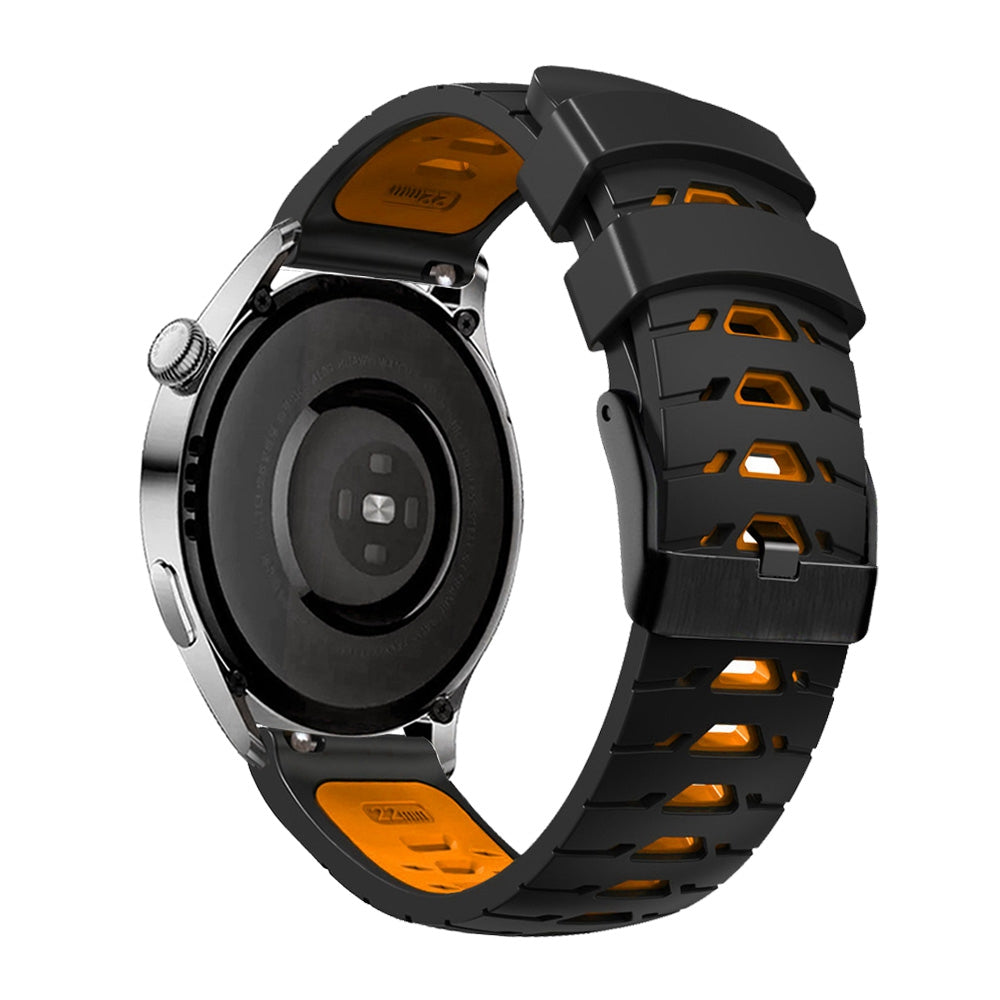 For Samsung Galaxy Watch4 40mm 44mm Garmin Venu 2 Plus 20mm Silicone Watch Strap Dual Color Wrist Band with Trapezoid Three Row Holes