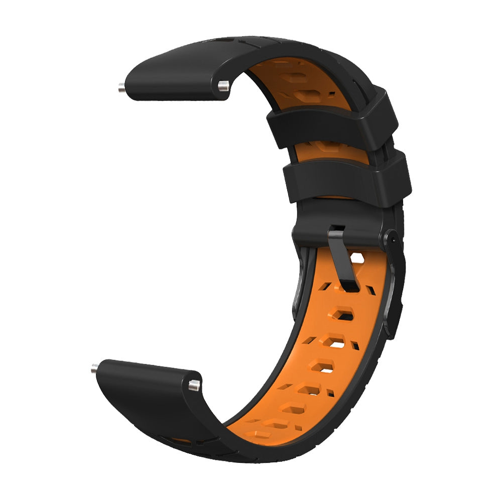 For Samsung Galaxy Watch4 40mm 44mm Garmin Venu 2 Plus 20mm Silicone Watch Strap Dual Color Wrist Band with Trapezoid Three Row Holes