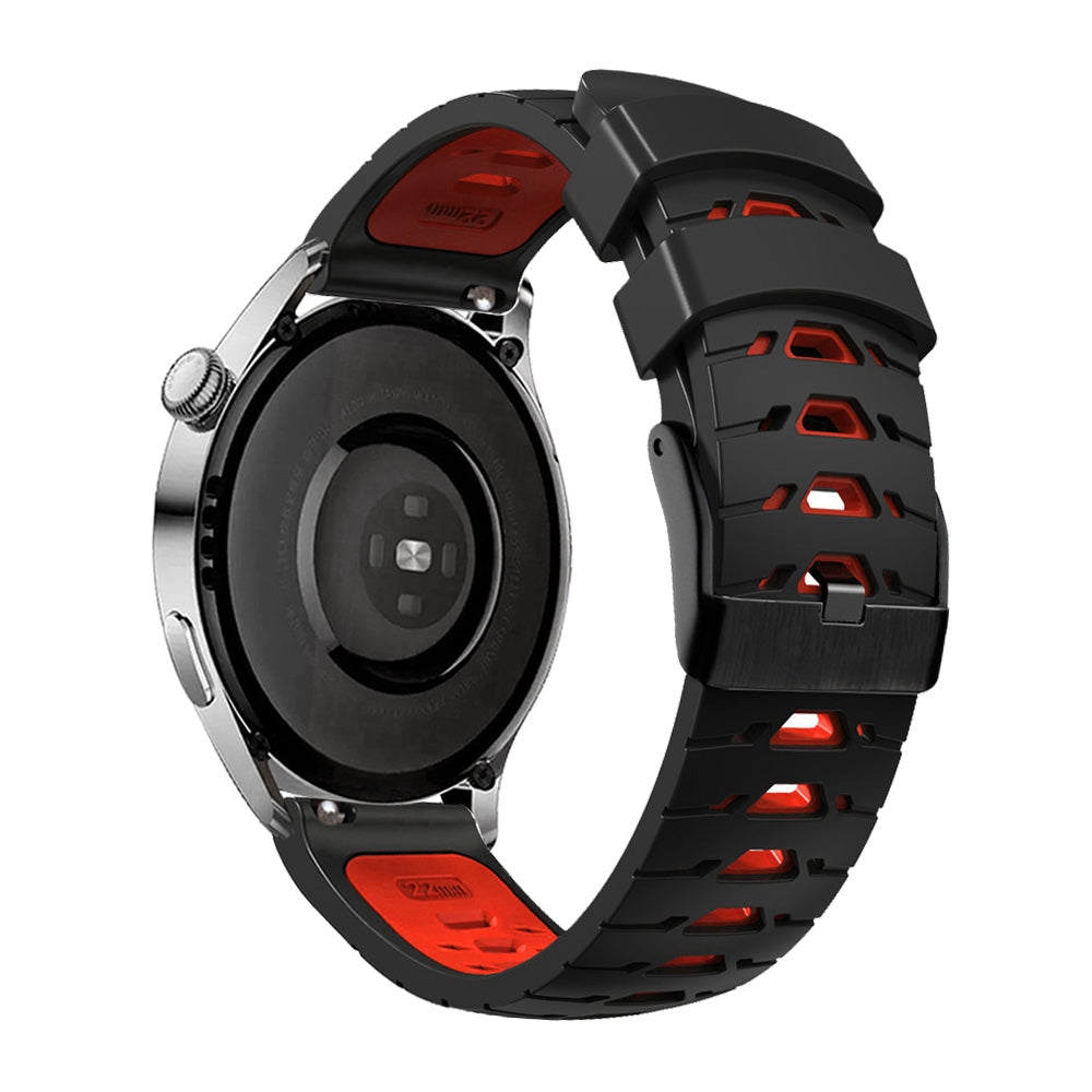 For Samsung Galaxy Watch4 40mm 44mm Garmin Venu 2 Plus 20mm Silicone Watch Strap Dual Color Wrist Band with Trapezoid Three Row Holes
