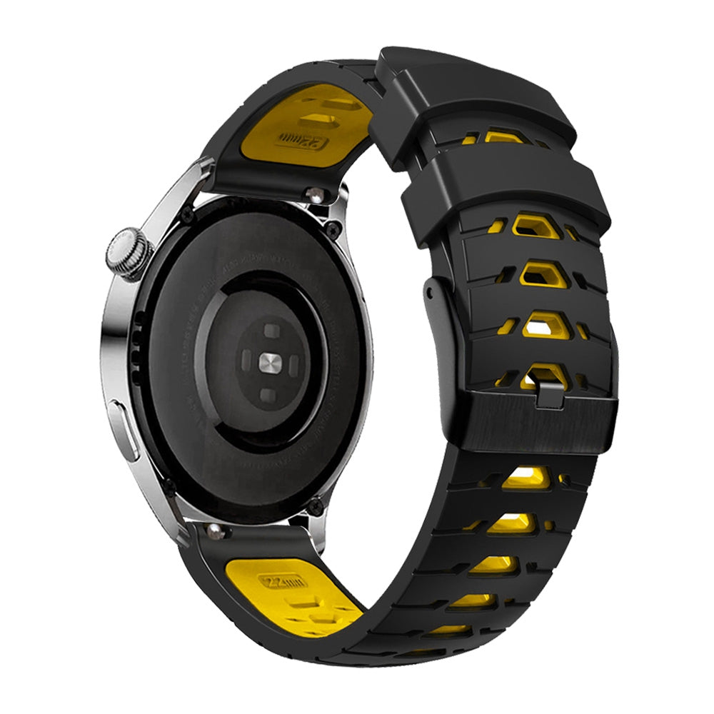 For Samsung Galaxy Watch4 40mm 44mm Garmin Venu 2 Plus 20mm Silicone Watch Strap Dual Color Wrist Band with Trapezoid Three Row Holes
