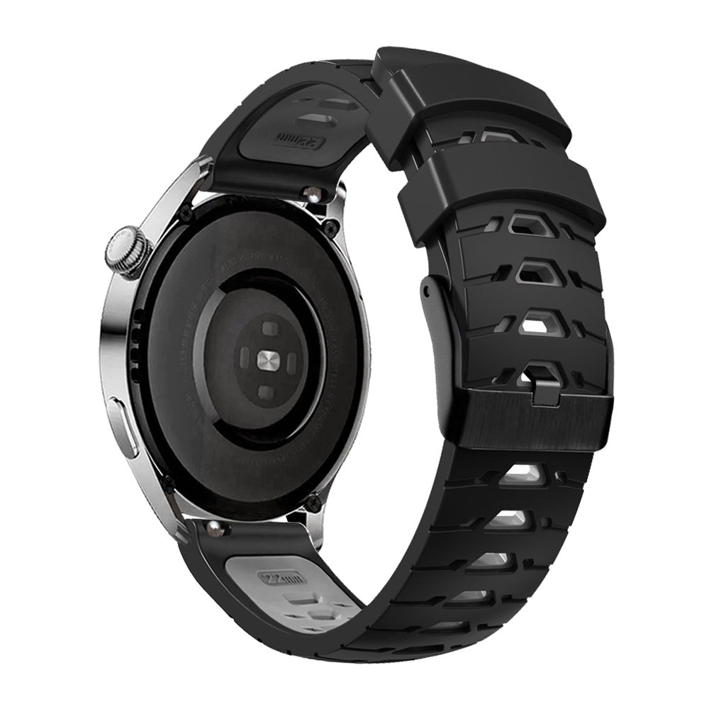 For Samsung Galaxy Watch4 40mm 44mm Garmin Venu 2 Plus 20mm Silicone Watch Strap Dual Color Wrist Band with Trapezoid Three Row Holes