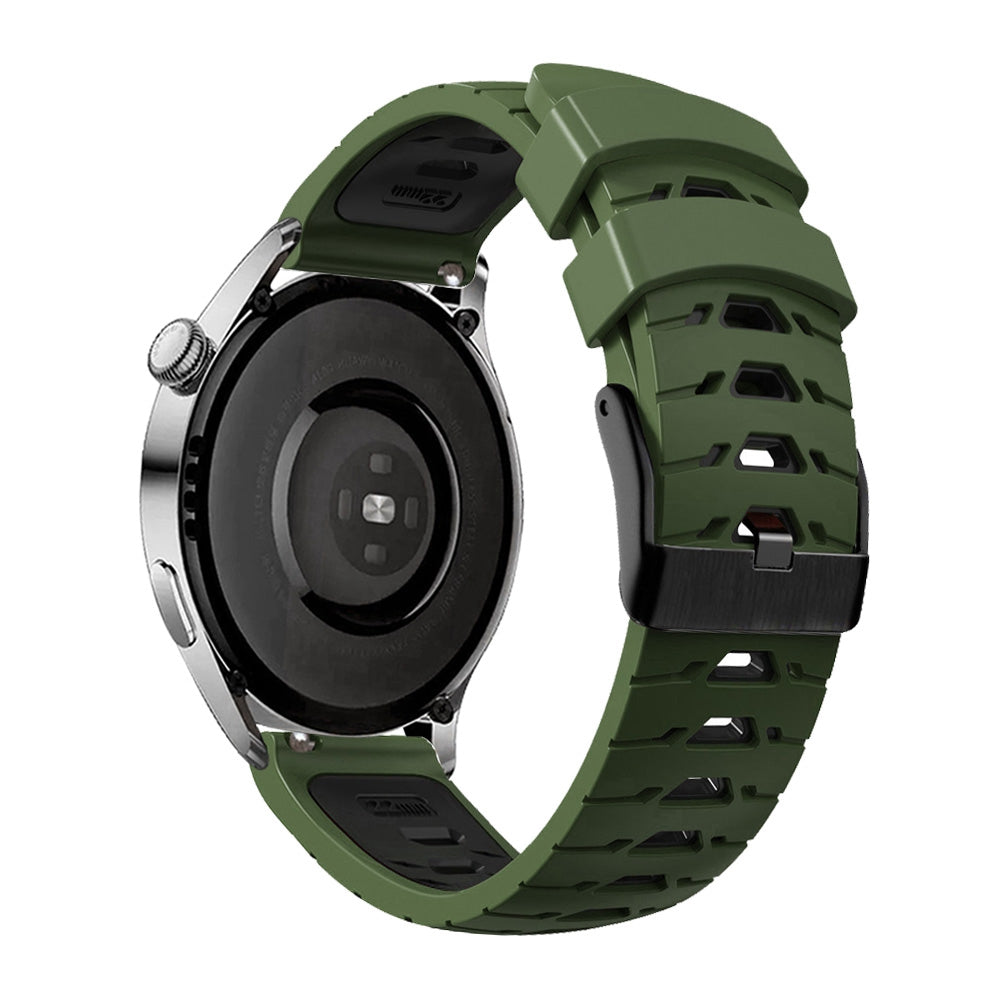 For Samsung Galaxy Watch4 40mm 44mm Garmin Venu 2 Plus 20mm Silicone Watch Strap Dual Color Wrist Band with Trapezoid Three Row Holes