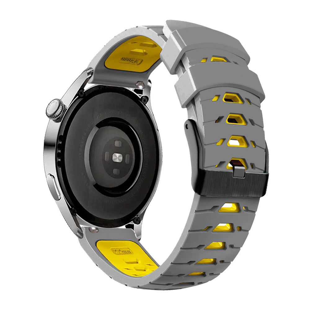For Samsung Galaxy Watch4 40mm 44mm Garmin Venu 2 Plus 20mm Silicone Watch Strap Dual Color Wrist Band with Trapezoid Three Row Holes