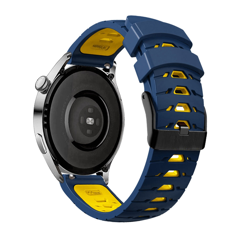 For Samsung Galaxy Watch4 40mm 44mm Garmin Venu 2 Plus 20mm Silicone Watch Strap Dual Color Wrist Band with Trapezoid Three Row Holes