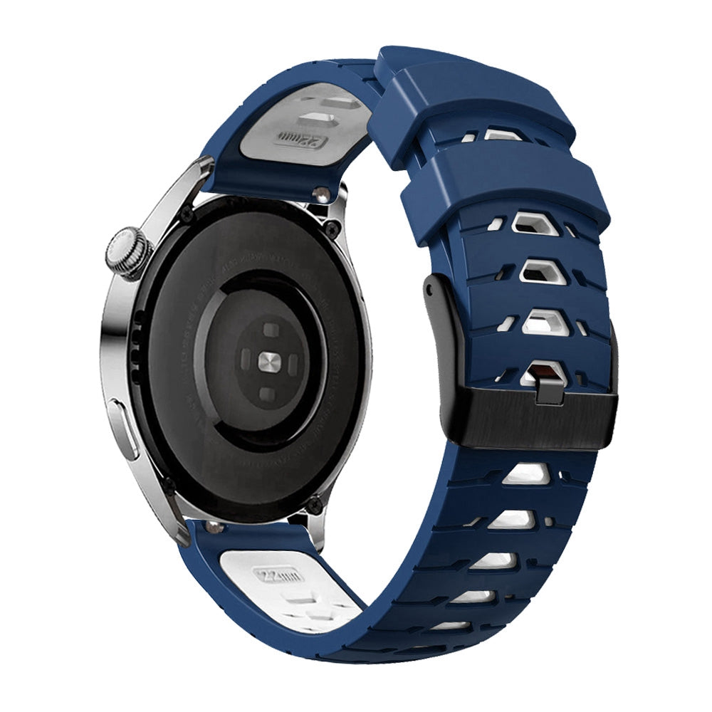 For Samsung Galaxy Watch4 40mm 44mm Garmin Venu 2 Plus 20mm Silicone Watch Strap Dual Color Wrist Band with Trapezoid Three Row Holes
