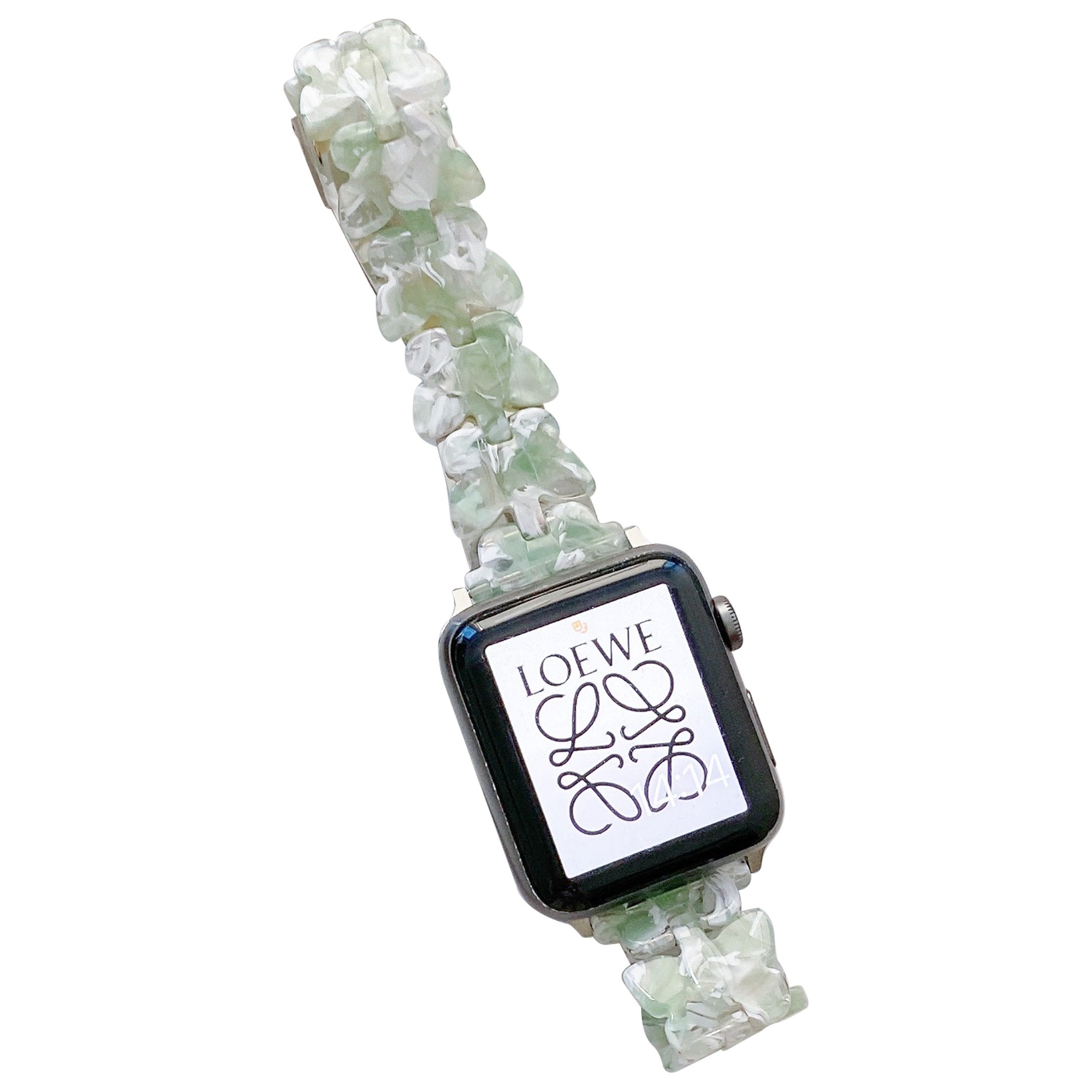 For Apple Watch Series 9 8 7 41mm SE (2023) SE SE (2022) 6 5 4 40mm 3 2 1 38mm Stylish Resin Butterfly + Metal Wrist Strap Watch Band