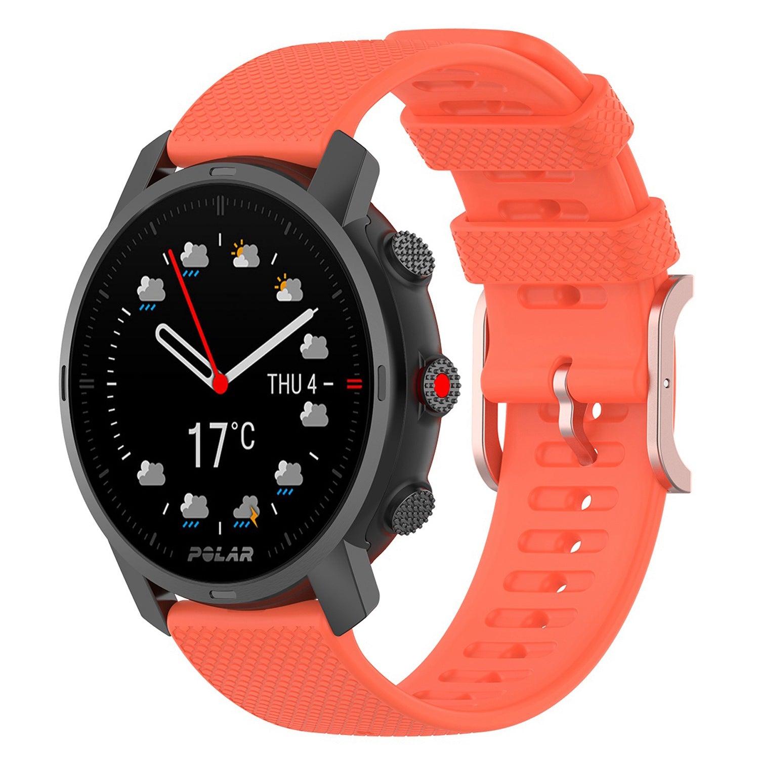 For Polar Grit X Grit X Pro Vantage M Vantage M2 22mm Dots Design Square Buckle Watch Strap Silicone Wrist Band Replacement