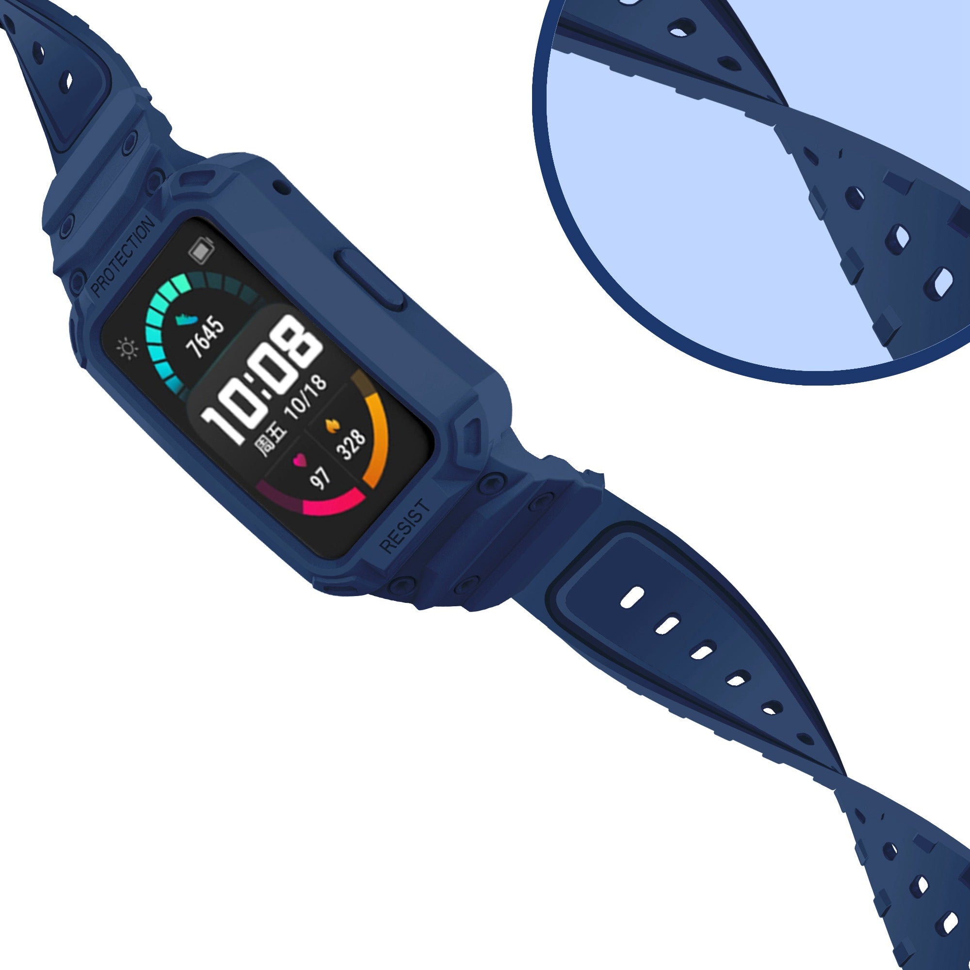 For Huawei Watch Fit Honor Watch ES Soft TPU Watch Band Adjustable Wrist Strap Replacement + Watch Case