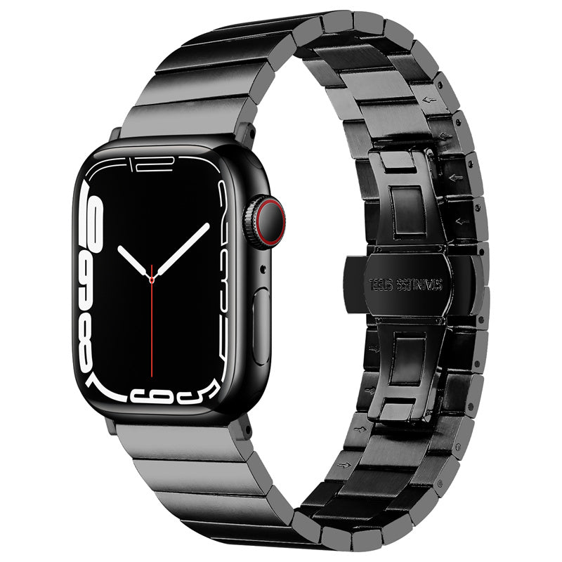 For Apple Watch Series 9 8 7 41mm SE (2023) SE SE (2022) 6 5 4 40mm 3 2 1 38mm Anti-scratch Stainless Steel Buckle Design Smart Watch Band Wrist Strap