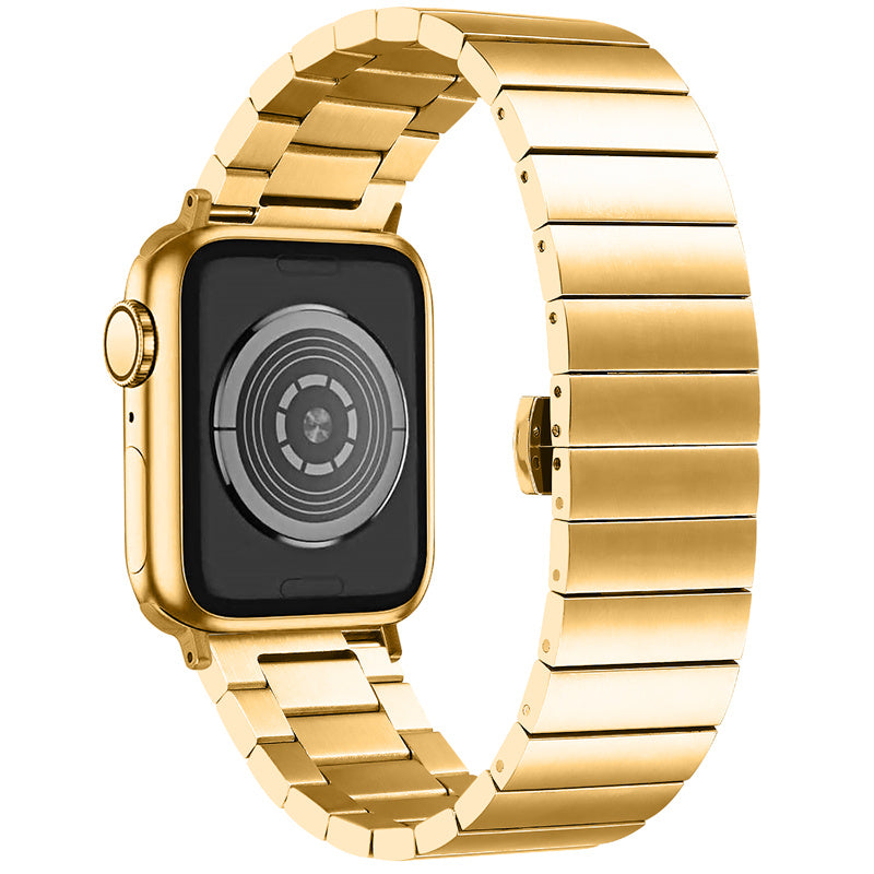 For Apple Watch Series 9 8 7 41mm SE (2023) SE SE (2022) 6 5 4 40mm 3 2 1 38mm Anti-scratch Stainless Steel Buckle Design Smart Watch Band Wrist Strap