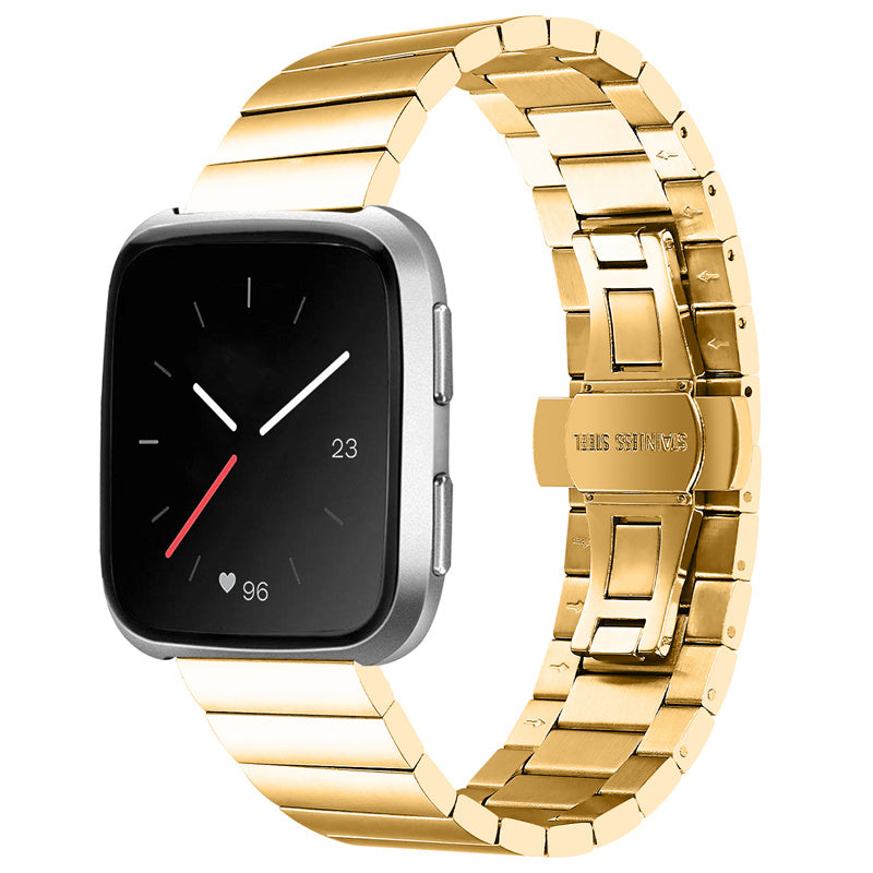 Smart Watch Band for Fitbit Versa Versa 2 Versa Lite Versa SE Durable Stainless Steel Wrist Strap with Buckle