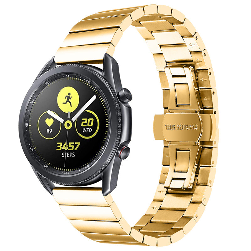 For Samsung Gear S3 Classic Galaxy Watch 46mm Watch4 Classic 46mm Watch Band Buckle Design Stainless Steel Strap