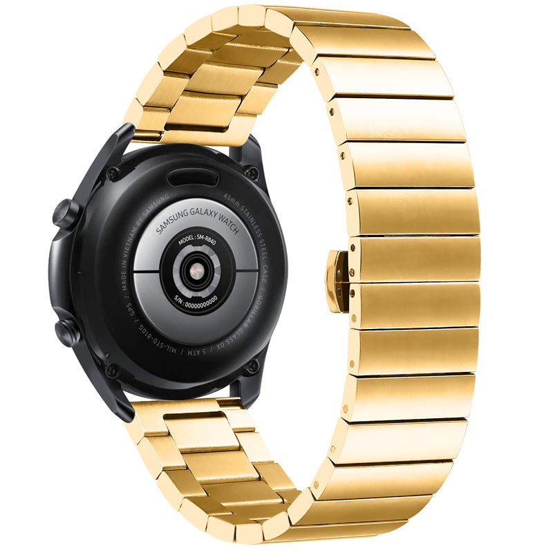 For Samsung Gear S3 Classic Galaxy Watch 46mm Watch4 Classic 46mm Watch Band Buckle Design Stainless Steel Strap