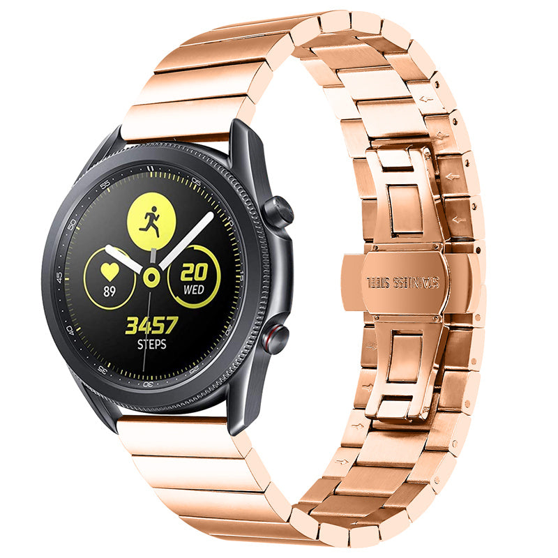 For Samsung Gear S3 Classic Galaxy Watch 46mm Watch4 Classic 46mm Watch Band Buckle Design Stainless Steel Strap