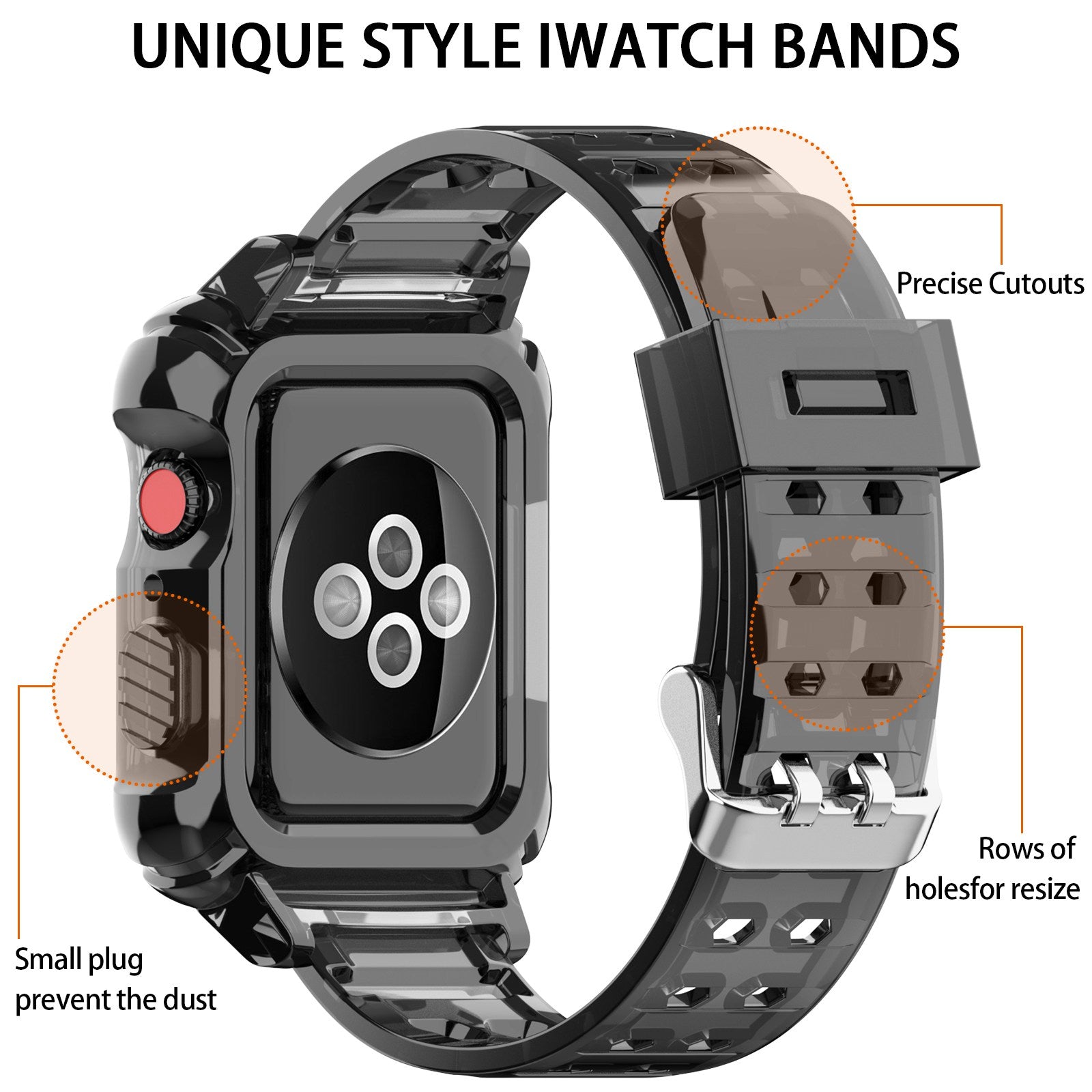 For Apple Watch Ultra 2 49mm Series 9 45mm SE (2023) 44mm Ultra 49mm Series 8 45mm 7 45mm 6 5 4 SE 44mm SE (2022) 44mm 3 2 1 42mm Adjustable Smart Watch Band Double Pin Buckle Wrist Strap Replacement