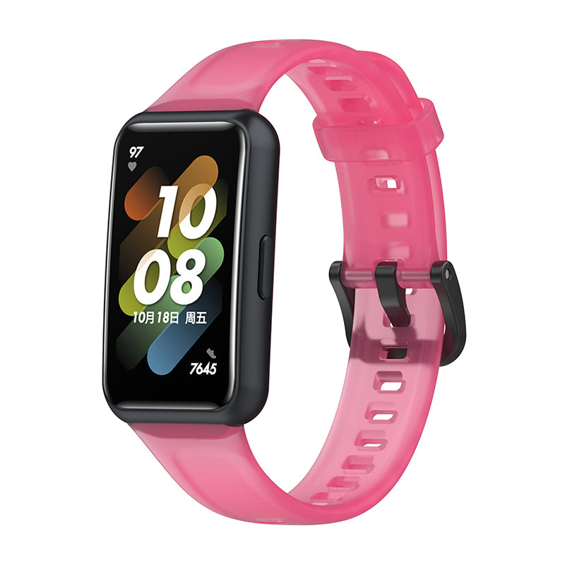 Translucent Smart Watch Band for Huawei Band 7 Soft Silicone Adjustable Wrist Strap Replacement