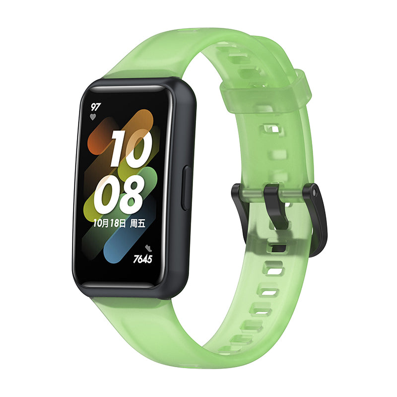 Translucent Smart Watch Band for Huawei Band 7 Soft Silicone Adjustable Wrist Strap Replacement
