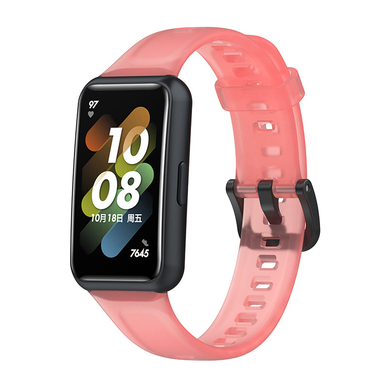 Translucent Smart Watch Band for Huawei Band 7 Soft Silicone Adjustable Wrist Strap Replacement