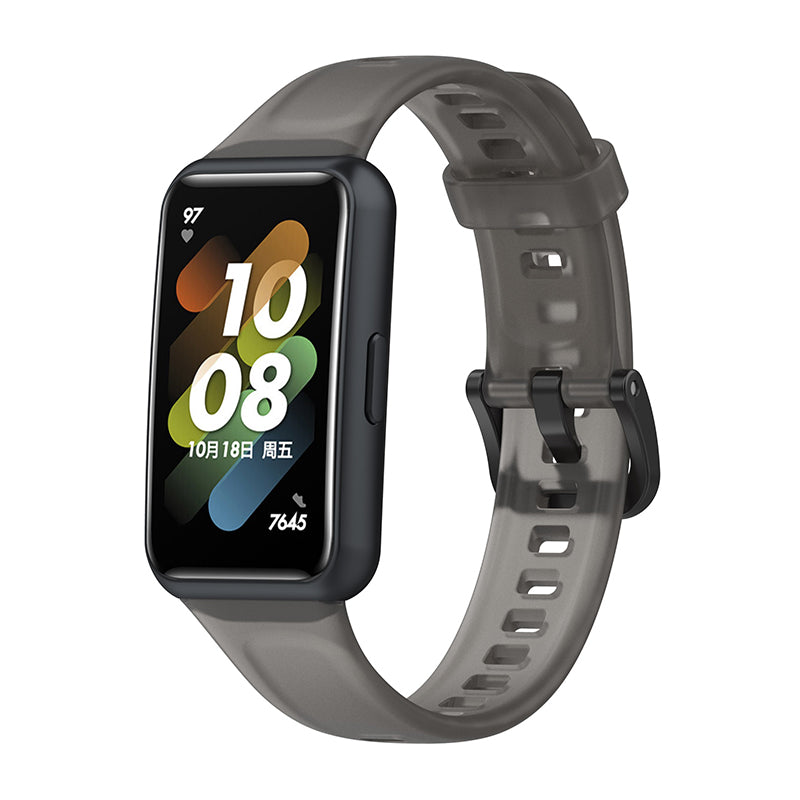 Translucent Smart Watch Band for Huawei Band 7 Soft Silicone Adjustable Wrist Strap Replacement