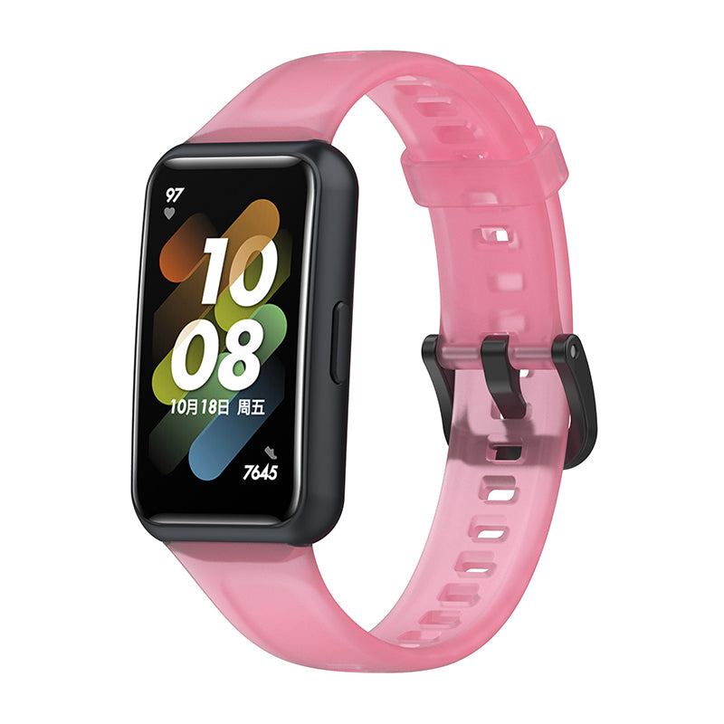 Translucent Smart Watch Band for Huawei Band 7 Soft Silicone Adjustable Wrist Strap Replacement