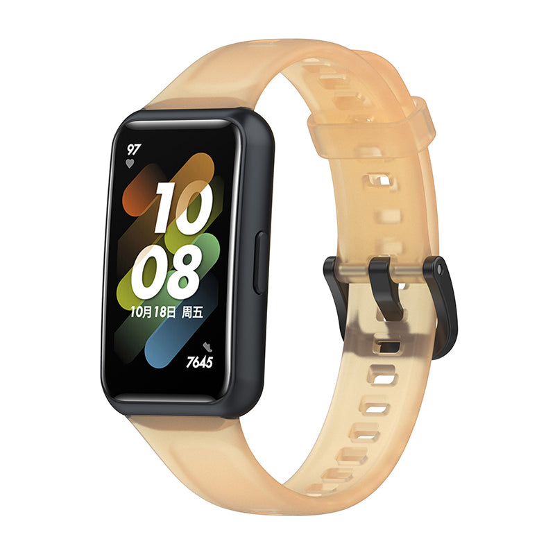 Translucent Smart Watch Band for Huawei Band 7 Soft Silicone Adjustable Wrist Strap Replacement