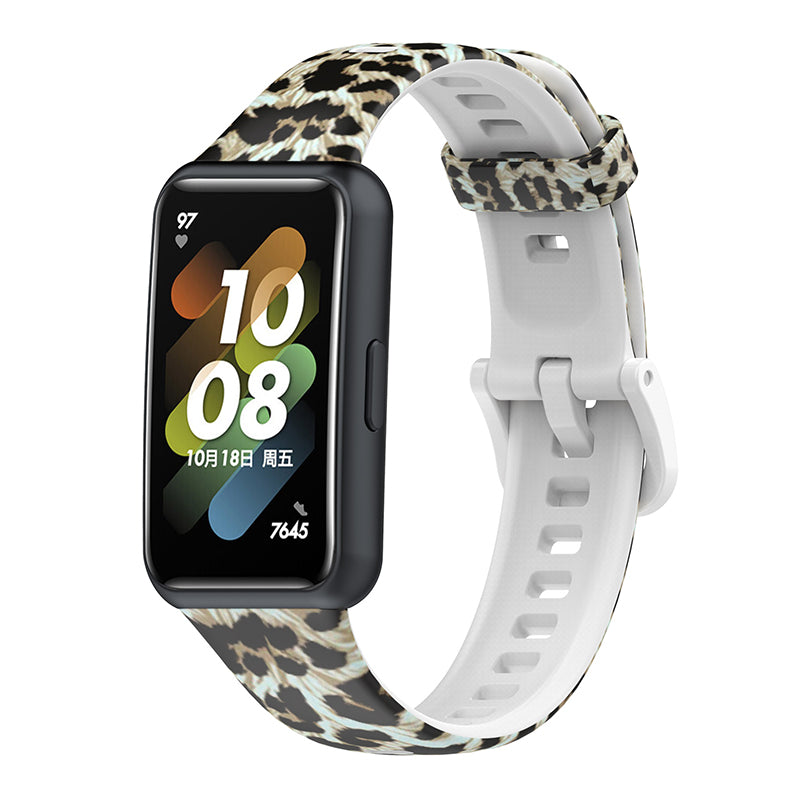 Pattern Printing Watch Strap for Huawei Band 7 Adjustable TPU Wrist Band Replacement Bracelet
