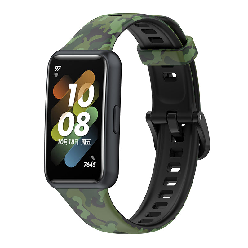 Pattern Printing Watch Strap for Huawei Band 7 Adjustable TPU Wrist Band Replacement Bracelet
