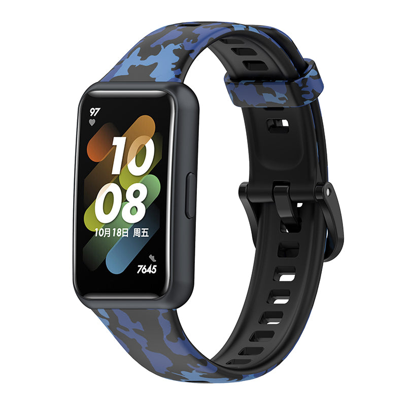 Pattern Printing Watch Strap for Huawei Band 7 Adjustable TPU Wrist Band Replacement Bracelet