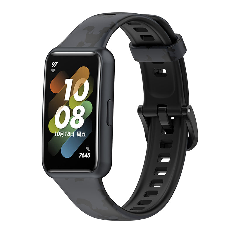 Pattern Printing Watch Strap for Huawei Band 7 Adjustable TPU Wrist Band Replacement Bracelet