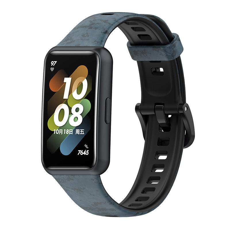 Pattern Printing Watch Strap for Huawei Band 7 Adjustable TPU Wrist Band Replacement Bracelet