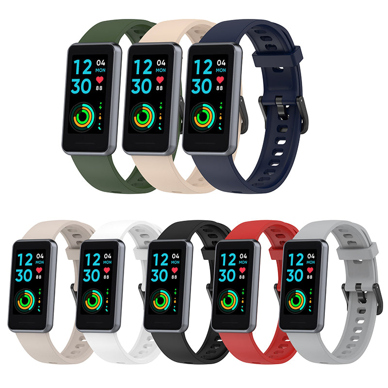 Soft Silicone Smart Watch Band for Realme Band 2 Adjustable Pin Buckle Wrist Strap Replacement