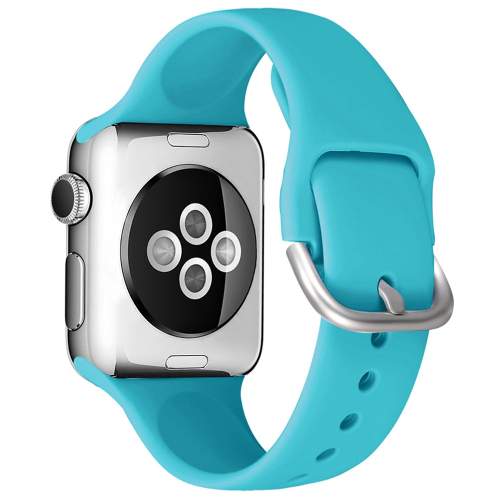 For Apple Watch Ultra 2 49mm Series 9 45mm SE (2023) 44mm Ultra 49mm Series 8 45mm 7 45mm 6 5 4 SE 44mm SE (2022) 44mm 3 2 1 42mm Silicone Watch Strap Adjustable Pin Buckle Wrist Band Replacement