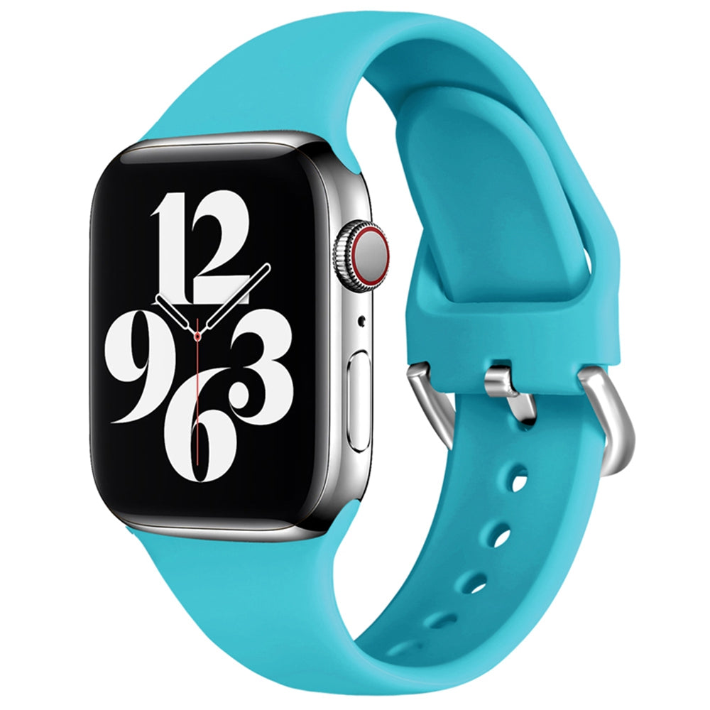 For Apple Watch Ultra 2 49mm Series 9 45mm SE (2023) 44mm Ultra 49mm Series 8 45mm 7 45mm 6 5 4 SE 44mm SE (2022) 44mm 3 2 1 42mm Silicone Watch Strap Adjustable Pin Buckle Wrist Band Replacement
