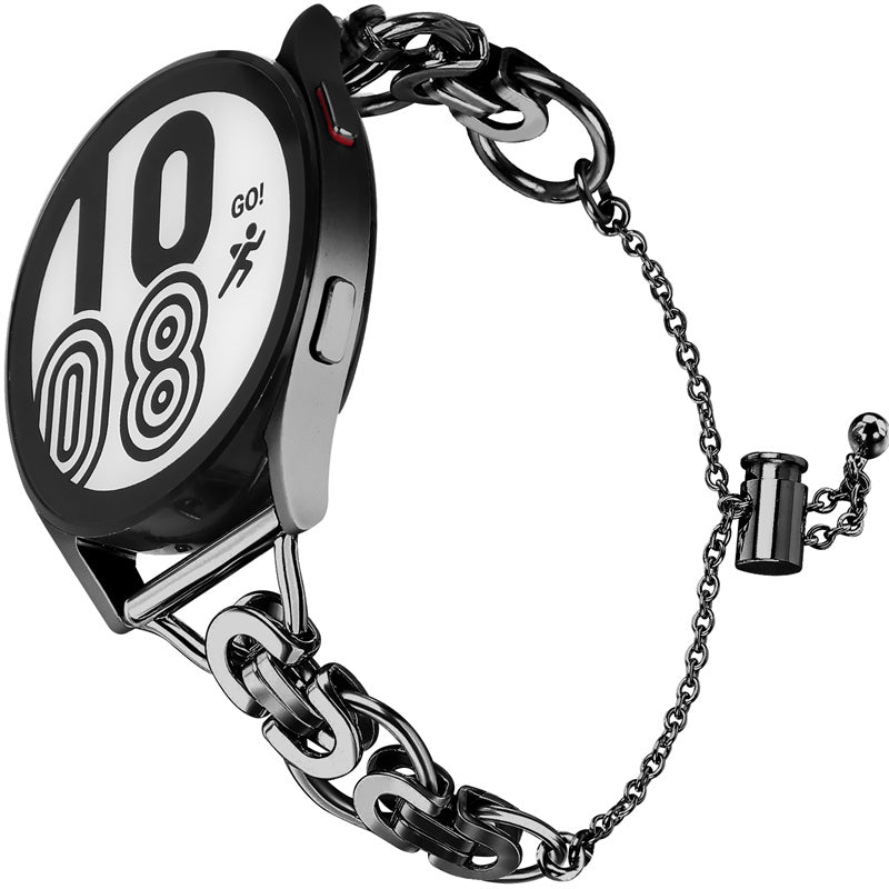 For Samsung Galaxy Watch4 Active 40mm 44mm Watch4 Classic 46mm 42mm Stainless Steel Watch Band Bead Decor Bracelet Splicing Wristband Strap