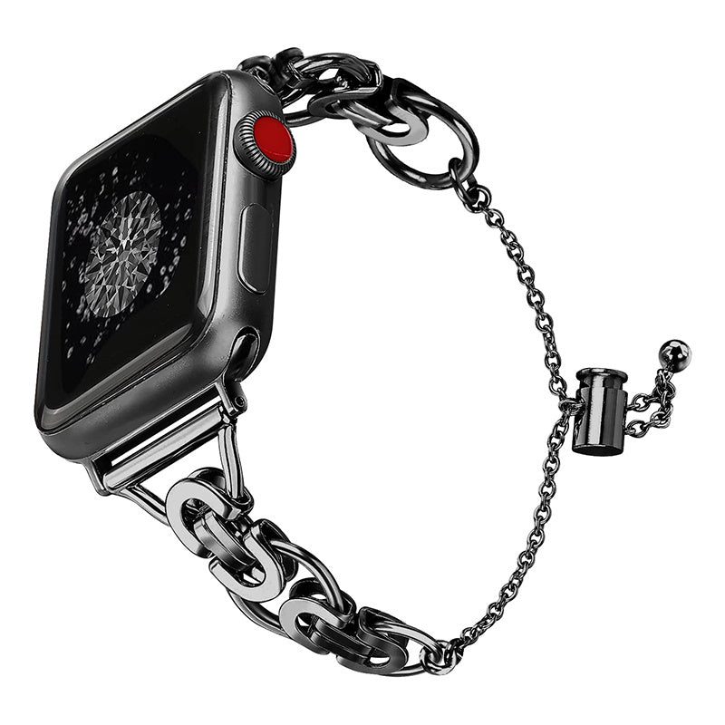 For Apple Watch Series 9 8 7 41mm 6 5 4 SE (2023) SE(2022) SE 40mm 3 2 1 38mm Stainless Steel Stylish Hollow Out Smart Watch Band Bracelet