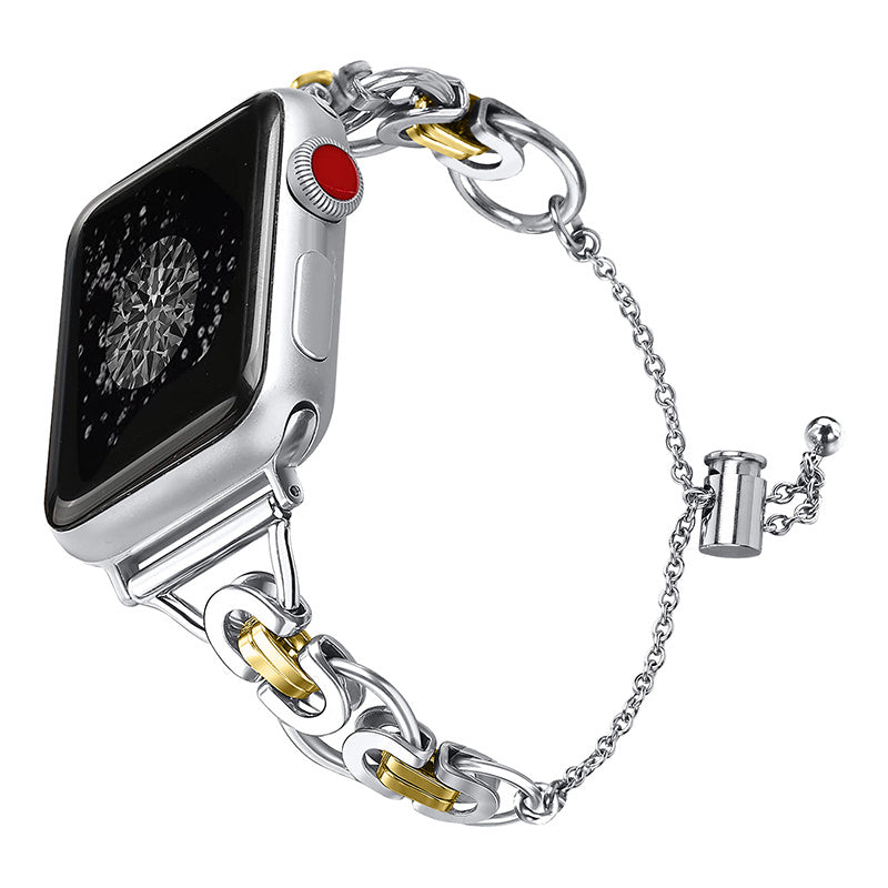 For Apple Watch Ultra 2 49mm Series 9 45mm SE (2023) 44mm Ultra 49mm Series 1 2 3 42mm SE 44mm SE (2022) 44mm Series 4 5 6 44mm Series 7 45mm Series 8 45mm Stylish Hollow Out Smart Watch Band Stainless Steel Bracelet