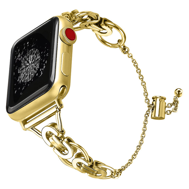For Apple Watch Ultra 2 49mm Series 9 45mm SE (2023) 44mm Ultra 49mm Series 1 2 3 42mm SE 44mm SE (2022) 44mm Series 4 5 6 44mm Series 7 45mm Series 8 45mm Stylish Hollow Out Smart Watch Band Stainless Steel Bracelet