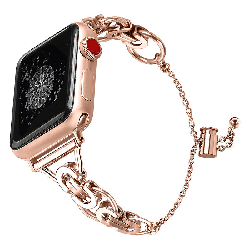 For Apple Watch Ultra 2 49mm Series 9 45mm SE (2023) 44mm Ultra 49mm Series 1 2 3 42mm SE 44mm SE (2022) 44mm Series 4 5 6 44mm Series 7 45mm Series 8 45mm Stylish Hollow Out Smart Watch Band Stainless Steel Bracelet