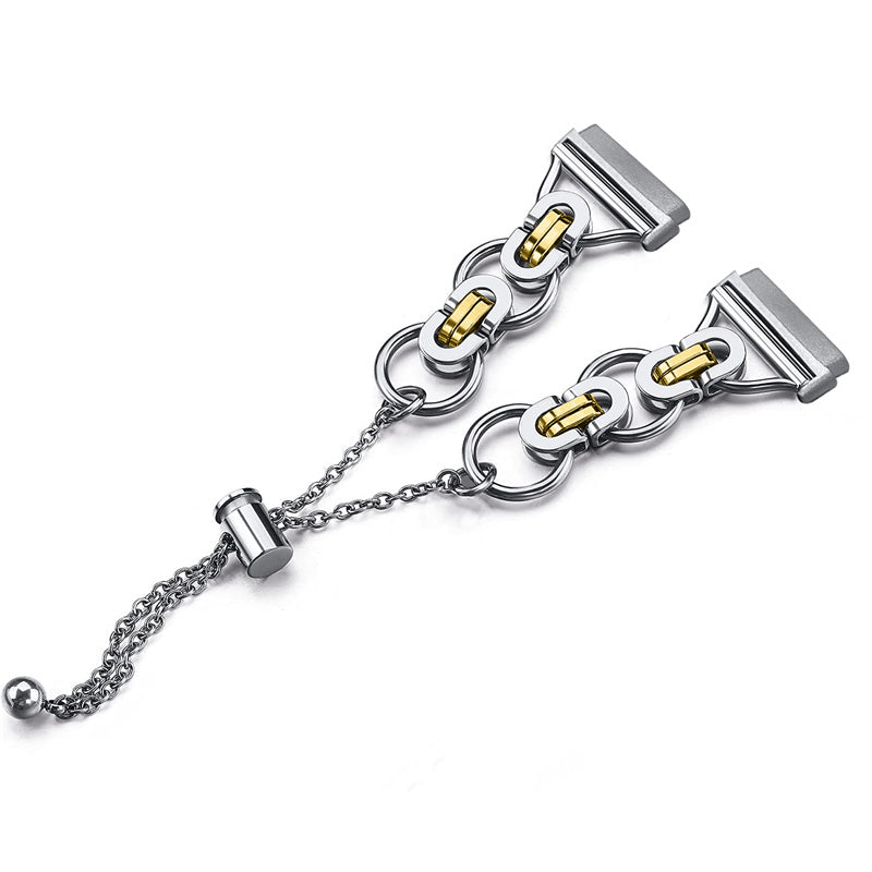 For Fitbit Versa 3 Fitbit Sense Stainless Steel Watch Band Replacement Single Circle Design Wrist Strap 20mm