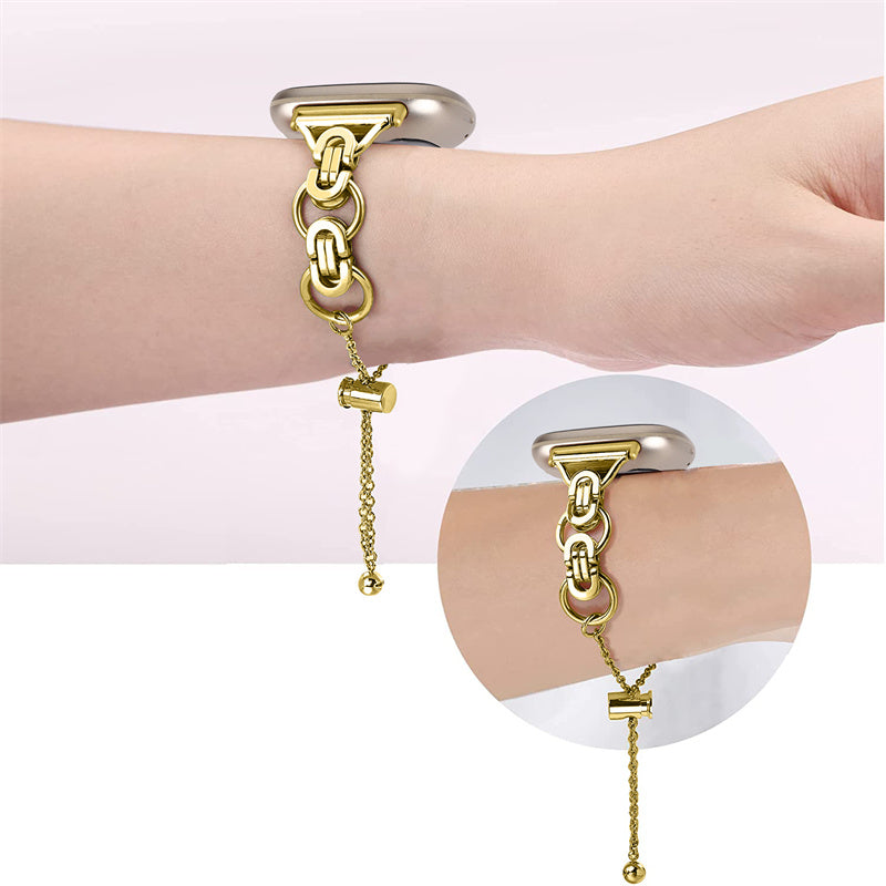 For Fitbit Versa 3 Fitbit Sense Stainless Steel Watch Band Replacement Single Circle Design Wrist Strap 20mm