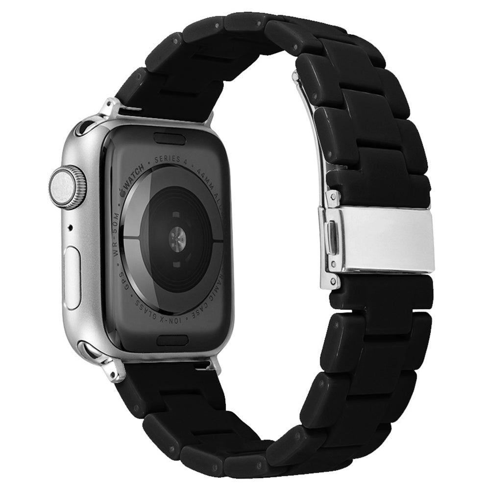 For Apple Watch Series 9 8 7 41mm 6 5 4 SE (2023) SE(2022) SE 40mm 3 2 1 38mm Resin Watchband Sport Watch Replacement Strap with Folding Buckle