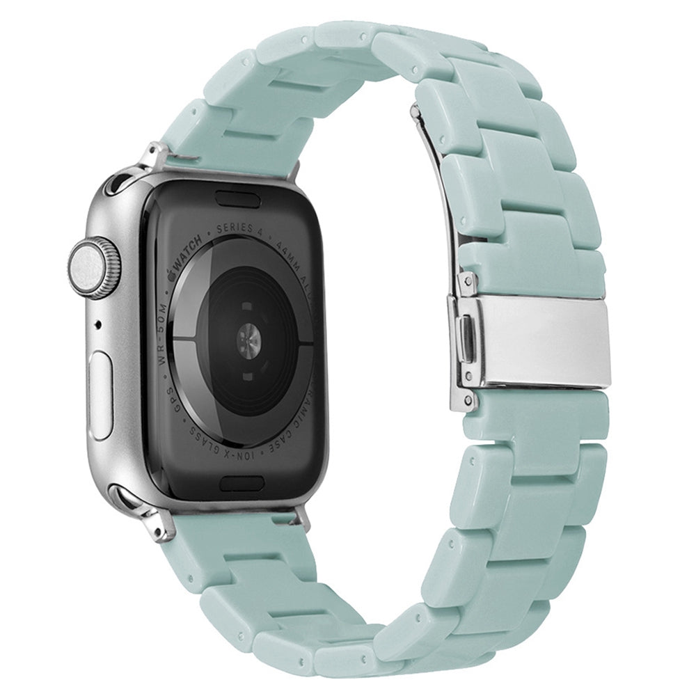 For Apple Watch Series 9 8 7 41mm 6 5 4 SE (2023) SE(2022) SE 40mm 3 2 1 38mm Resin Watchband Sport Watch Replacement Strap with Folding Buckle