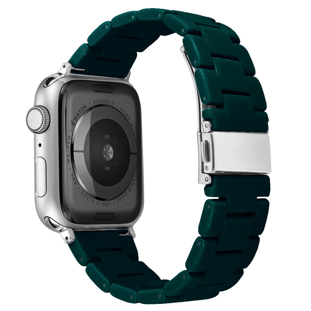 For Apple Watch Series 9 8 7 41mm 6 5 4 SE (2023) SE(2022) SE 40mm 3 2 1 38mm Resin Watchband Sport Watch Replacement Strap with Folding Buckle