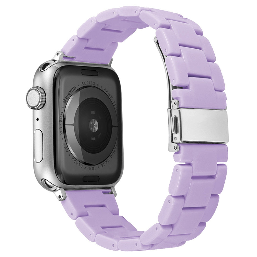 For Apple Watch Series 9 8 7 41mm 6 5 4 SE (2023) SE(2022) SE 40mm 3 2 1 38mm Resin Watchband Sport Watch Replacement Strap with Folding Buckle